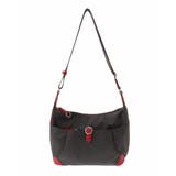 ブラウン×レッド | [撥水/500g以下の軽量]レザーポイントナイロンショルダーバッグ | MK MICHEL KLEIN BAG