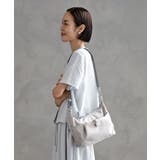 グレー×シルバー | [撥水/500g以下の軽量]レザーポイントナイロンショルダーバッグ | MK MICHEL KLEIN BAG