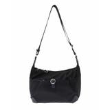 ブラック×ネイビー | [撥水/500g以下の軽量]レザーポイントナイロンショルダーバッグ | MK MICHEL KLEIN BAG