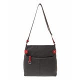 ブラウン×レッド | [撥水/500g以下の軽量]アクセントレザースクエアショルダーバッグ | MK MICHEL KLEIN BAG