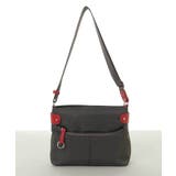 ブラウン×レッド | [撥水/500g以下の軽量]アクセントレザーコンパクトショルダーバッグ | MK MICHEL KLEIN BAG
