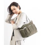 ベージュ×アイボリー | [撥水/2WAY/A4収納可]サイドポケットパイピングバッグ | MK MICHEL KLEIN BAG