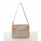 ベージュ×オレンジ | [撥水/軽量]アクセントレザーコンパクトショルダーバッグ | MK MICHEL KLEIN BAG