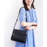 ブラック×ネイビー | [撥水/軽量]アクセントレザーコンパクトショルダーバッグ | MK MICHEL KLEIN BAG