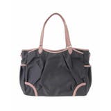 ブラウン×ピンク | [2WAY/撥水/A4収納可]レザージョイントタックデザイントートバッグ | MK MICHEL KLEIN BAG