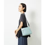 サックス×シルバー | [撥水/500g以下の軽量]アクセントレザーコンパクトショルダーバッグ | MK MICHEL KLEIN BAG