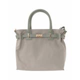 グレージュ×グリーン | [2WAY/撥水加工]異素材ベルトデザインスクエアバッグ | MK MICHEL KLEIN BAG