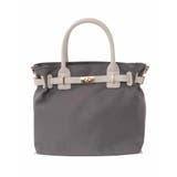 グレー×ベージュ | [2WAY/撥水加工]異素材ベルトデザインスクエアバッグ | MK MICHEL KLEIN BAG