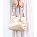 ベージュ | [2WAY]サイドギャザーサテントートバッグ | MK MICHEL KLEIN BAG