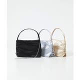 ブラック | [2WAY]サイドギャザーサテントートバッグ | MK MICHEL KLEIN BAG