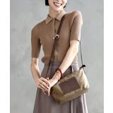 ブラウン | リネン混ジョイントデザインショルダーバッグ | MK MICHEL KLEIN BAG
