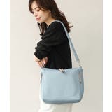 ライトブルー×ベージュ | [2WAY]合成皮革パンチングワンショルダースクエアバッグ | MK MICHEL KLEIN BAG