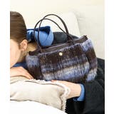 ブルー | [2WAY]ニュアンスチェックラウンドトートバッグ | MK MICHEL KLEIN BAG