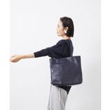 ネイビー | カウレザー切り替えデザイントートバッグ | MK MICHEL KLEIN BAG