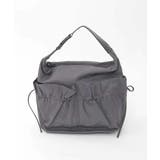 ダークグレー | [2WAY/A4収納可]ギャザーポケットナイロンデザインバッグ | MK MICHEL KLEIN BAG