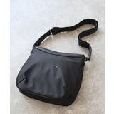 ブラック | [撥水/軽量]ラウンドデザインレザーナイロンショルダー | MK MICHEL KLEIN BAG
