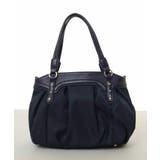 ネイビー | [2WAY・撥水]異素材ドッキングミニトートバッグ | MK MICHEL KLEIN BAG