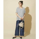 コクーンシルエットボーダーカットソー | OFUON | 詳細画像16