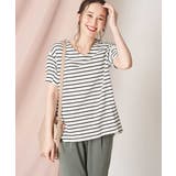 コクーンシルエットボーダーカットソー | OFUON | 詳細画像18