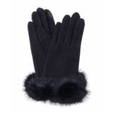 ブラック | ファーアクセントグローブ | OFUON