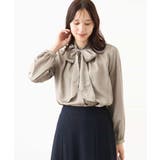 リボン付きバンドカラーブラウス/洗える/WEB限定サイズあり | OFUON | 詳細画像6 