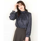 幾何柄スタンドネックブラウス/洗える/WEB限定サイズあり | OFUON | 詳細画像2 