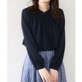 ネイビー（無地） | フロントタックデザインブラウス/洗える/WEB限定 | OFUON