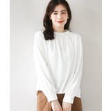 シャーリングネックデザインブラウス/洗える/WEB限定サイズあり | OFUON | 詳細画像1 