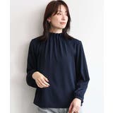 ハイネックジョーゼットブラウス/洗濯機で洗える/WEB限定サイズあり/接触冷感 | OFUON | 詳細画像14 