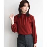 ハイネックジョーゼットブラウス/洗濯機で洗える/WEB限定サイズあり/接触冷感 | OFUON | 詳細画像2 