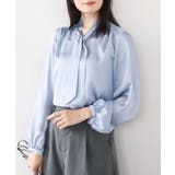 幾何柄ボウタイブラウス/洗える/WEB限定サイズあり | OFUON | 詳細画像1