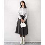 幾何柄ボウタイブラウス/洗える/WEB限定サイズあり | OFUON | 詳細画像24