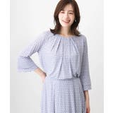 ジオメトリックプリント フレアー袖ジャージブラウス 洗える | OFUON | 詳細画像18