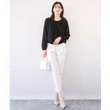 タックデザインジョーゼットブラウス(長袖)/UVカット/接触冷感/洗える | OFUON | 詳細画像13 