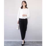 タックデザインジョーゼットブラウス(長袖)/UVカット/接触冷感/洗える | OFUON | 詳細画像5 