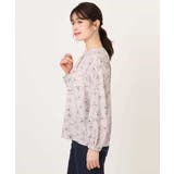 ラインフラワーボウタイ風ブラウス/洗える | OFUON | 詳細画像17 