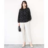 ラインフラワーボウタイ風ブラウス/洗える | OFUON | 詳細画像4 