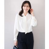 スムースジョーゼットボウブラウス/洗える/WEB限定サイズあり | OFUON | 詳細画像2 