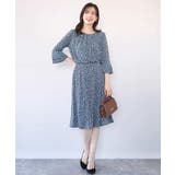 カリグラフィープリント フレアー袖ジャージブラウス 洗える | OFUON | 詳細画像17 