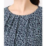 カリグラフィープリント フレアー袖ジャージブラウス 洗える | OFUON | 詳細画像22 