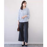 カリグラフィープリント フレアー袖ジャージブラウス 洗える | OFUON | 詳細画像8 