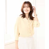 サテンジョーゼットVネックブラウス/洗える/WEB限定サイズあり | OFUON | 詳細画像20