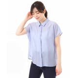 メタル釦シアーフレンチスリーブブラウス/接触冷感/洗える/WEB限定サイズあり | OFUON | 詳細画像17 