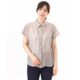 メタル釦シアーフレンチスリーブブラウス/接触冷感/洗える/WEB限定サイズあり | OFUON | 詳細画像25 