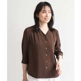 サテンジョーゼットVネックブラウス UVカット 接触冷感 | OFUON | 詳細画像8 
