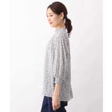 小花柄シャーリングブラウス/前後2way/洗える | OFUON | 詳細画像20 