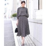 小花柄シャーリングブラウス/前後2way/洗える | OFUON | 詳細画像7 