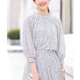 アイボリー | 小花柄シャーリングブラウス/前後2way/洗える | OFUON