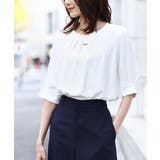 ホワイト | フロントタックジョーゼットブラウス/洗える/WEB限定サイズ | OFUON