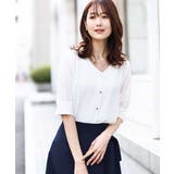 五分袖Vネックブラウス/洗える | OFUON | 詳細画像14 